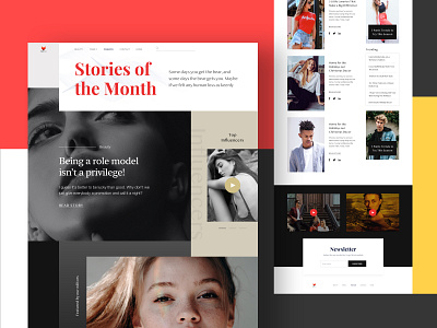 Fashion Blog Webpage Design 2020 blog colorful creative fashion fashion design hero home minimal model modern newsletter template trending video web layout web ui website