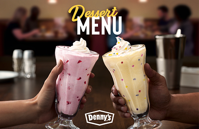 Denny's Dessert Menu 2019 Rebound art direction branding breakfast concept dennys design dessert menu milkshake photography