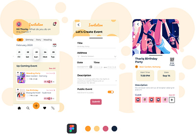 Invitation App app design event illustration ui