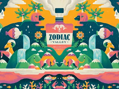 Zodiac Valley alcohol animal branding illustration illustration design logo pattern pattern design vector zodiac signs
