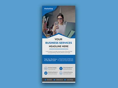 Modern Creative Corporate Blue DL Flyer/Rack Card Design brand brand design brand identity branding branding design brochure design business business flyers commercial corporate corporate branding creative design dl flyer flyer graphic design graphicdesign logo design rack card roll up banner