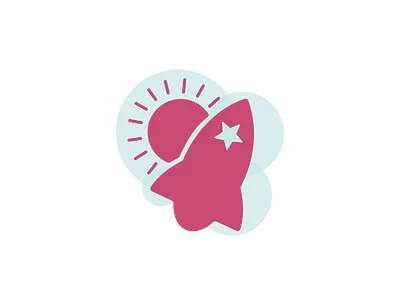 Rocket adobe illustrator design flat graphic design icons illustration line momentum morning morning momentum rocket rocketship shape star sun takeoff transparency vector