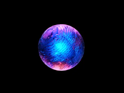 Sphere 3d art blender blue circle colorful icon illustration material wantline