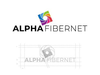Alpha Fibernet Logo Design Version 2 branding design flat icon illustration illustrator logo minimal minimalist logo typography