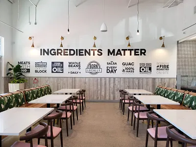 Wall Graphics for Fresh Mex fresh mexican lettering lockup lockups mexican food mexican restaurant monochrome restaurant restaurant branding wall art wall graphic wall graphics