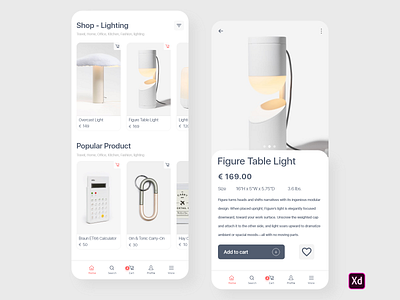 Shop app Minimalgoods adobe xd app app design cart ecommerce ecommerce app ecommerce design ecommerce shop home page interface interface design ios lighting minimalist mobile mobile app shop ui ui ux ux