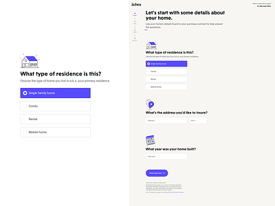 The Zebra's Homeowners MVP! app funnel home homeowners icons insurance insurance app insurance company layout minimal product design responsive simple ui ux uxui website