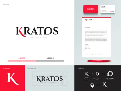 Kratos consulting branding consulting design god of war indentity k kratos logo logotype monogram