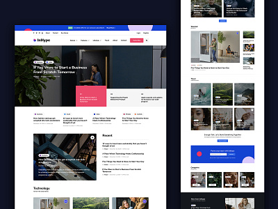 InHype blog business corporate landing magazine minimal template ui ux web webdesign wordpress