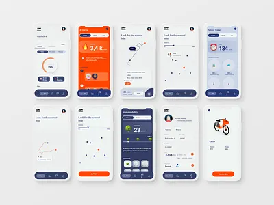 Future concept for JUMP bikes by UBER app augmentedreality interface jump bikes mobility navigation uber ui ux