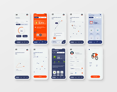 Future concept for JUMP bikes by UBER app augmentedreality interface jump bikes mobility navigation uber ui ux