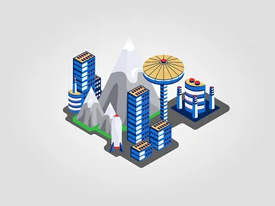 Isometric City city figma graphics illustration isometric vector