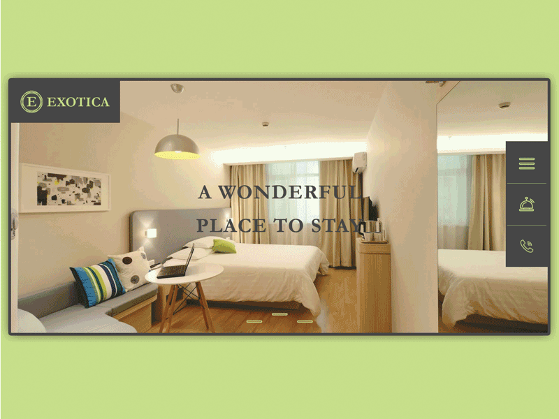 Exotica Hotel UI banner design design hotel hotel booking hotel ui logo minimal photoshop ui uidesign webdesign webdesignagency webdesigner website website design