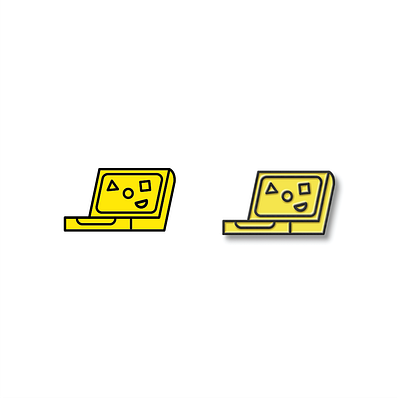 Computer pin enamel enamel pin pins shapes yellow