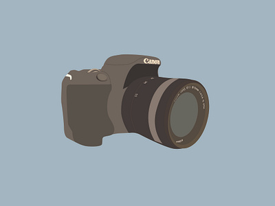 The Canon design dslr flat illustration illustrator minimal neutrals vector