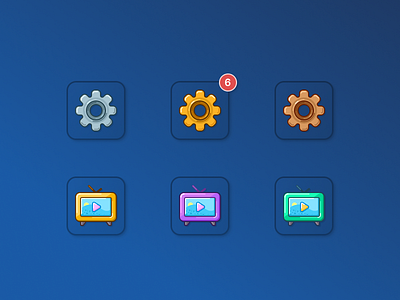 Game items - Options cartoon design draw drawing fancy figma handraw icon icons illustration options pendraw preferences settings sketch tv ui vector video