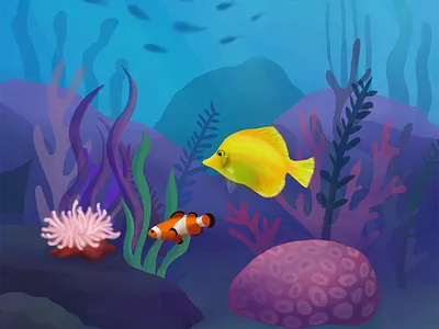 Reef Illustration coral coral reef fish illustration naveon ocean ocean life reef sea tropical