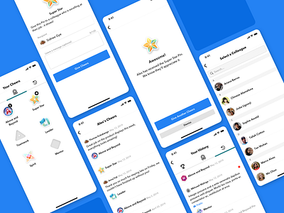 Cheers! User recognition feature for Nudge app design illustration ios pins rewards sketch ui vector