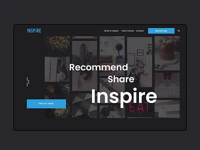Inspire Homepage animation carousel dark inspire minimal web design