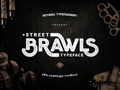 Brawls Typeface + Bonus bold font branding contemporary font design display font display fonts font font design fonts graphic design grunge look lettering logo fonts modern font street style textured font typeface typefaces typography vintage font