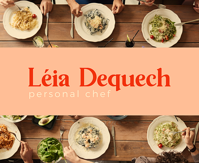 Léia Dequech Personal Chef branding chef culinary design food instagram layout logo pastel social media typography