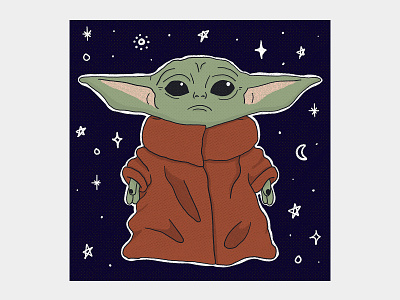 Baby Yoda ʕ·ᴥ·ʔ baby yoda galaxy illustration mandalorian star wars star wars art yoda