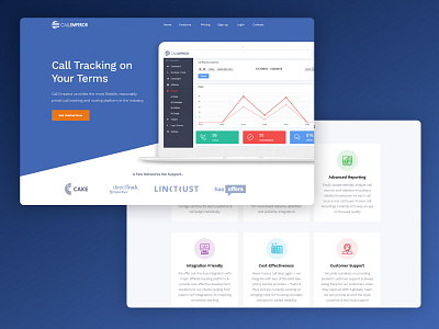 Website for a Call Tracking App app call tracking creative design layout theme ui ux web design web development website