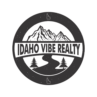 Idaho Vibe Realty Logo badge logo business logo design emblem logo illustration logo minimal playful logo real estate logo textured typography vector vintage logo