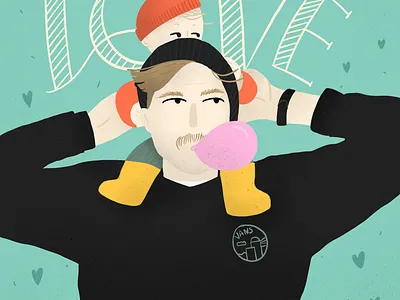 Family character characters colors flat design fun illustration lettering love procreate vans