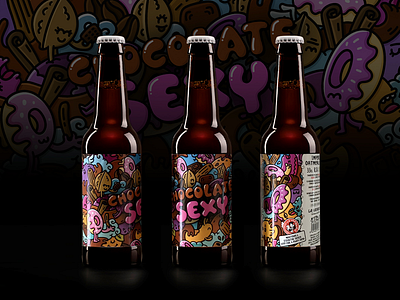 Chocolate Sexy Label and illustration design beer bottle design doodleart etiqueta illustration ilustración label