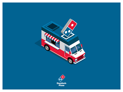 Domino's food truck artist cartoon character cook design domino dribbble best shot food food illustration illustrations illustrator truck truck character