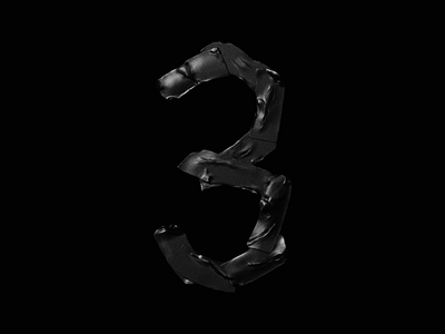 Numeral 3 3d lettering 3d type 3d typography arnold render cinema 4d custom lettering custom type daily render dark graphic design grunge handlettering lettering lettering artist numbers numeral tape type type design typography