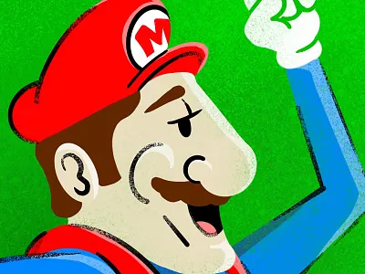 It's-a-me! art illustration jump mario mario bros mariokart nintendo procreate