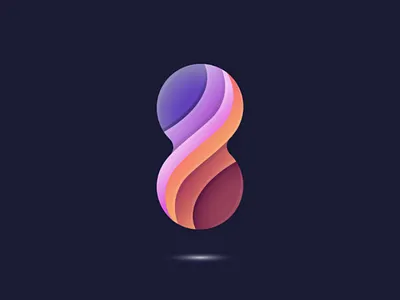8 abstract branding gradient logo numerical symbol