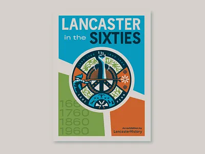 Lancaster History Exhibit Branding branding clean grid illustration poster design posterdesign posterlayout typography vintageposter