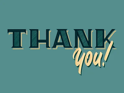 Thank you hand lettering letters procreate script serif shadow texture