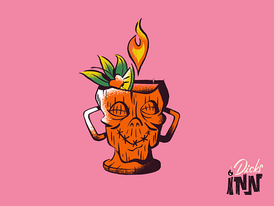 28 Dicks Later: The Drink americana art branding character cocktail cocktail menu digital art drink illustration procreate tiki tiki bar tropical zombie