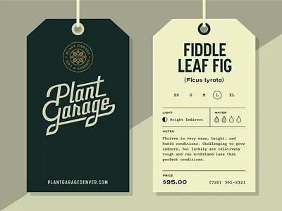 Plant Garage – Hang Tag garage garden leaf nature plant retro tag tree vintage