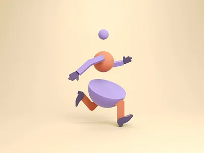 Run, Golem, Run! 3d abstract after effects animation bouncy cinema 4d cinema4d gif golem loop octane rubberhose run cycle runcycle runner shapes walkcycle