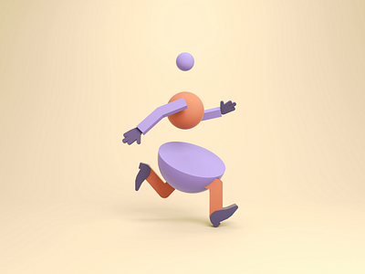 Run, Golem, Run! 3d abstract after effects animation bouncy cinema 4d cinema4d gif golem loop octane rubberhose run cycle runcycle runner shapes walkcycle