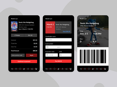 Daily UI #2- MovieKnight credit card dailyuichallenge dark ui ui