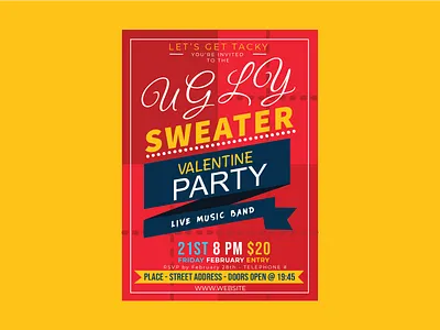 Ugly Sweater Valentine Party branding design hero icon illustration logo ui ui design ui designers ux vector