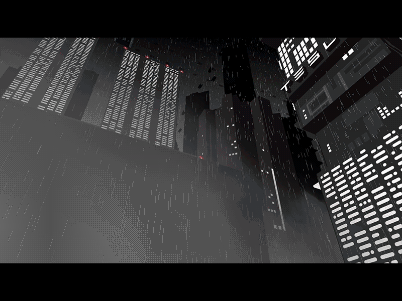 Cyberpunk landing 12fps after effects animation blade runner cyberpunk downpour futuristic gloomy motion motion design rain sony spinner tesla