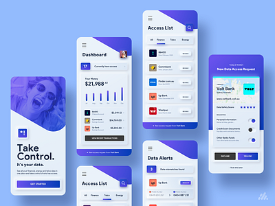 Neumorphic Open Data App app banking app branding clean design finance gradient interface neobank neumorphic neumorphism soft ui typography ux ux design visual design