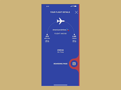 DAILY UI CHALLENGE - DAY 1 (MOBILE BOARDING PASS) animation app app design branding design illustrator minimal ui ux vector