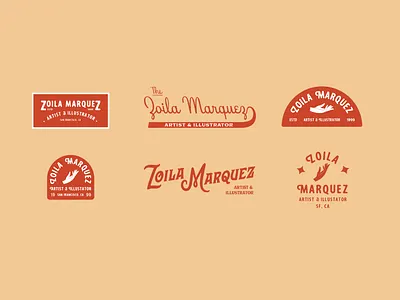 Zoila's Personal Branding badge branding design flat hand icon illustration lettering logo retro type typography vector vintage