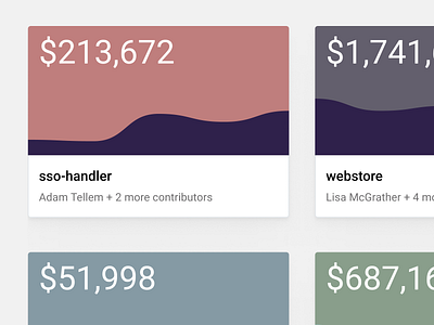 Big Money cards cards color palette material design ux