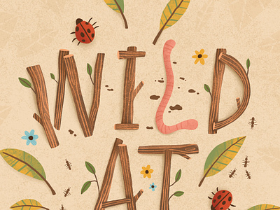 Wild baby bugs floral floral art forest hand lettered hand lettering illustration kids nature surfacedesign typography