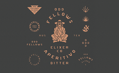 Odd Fellows Elixer Co. Branding brand branding cactus desert design font illustration jamescoffman lockup logo mexican mexico minimal packaging southwest spirits typedesign typeface typefaces whiskey