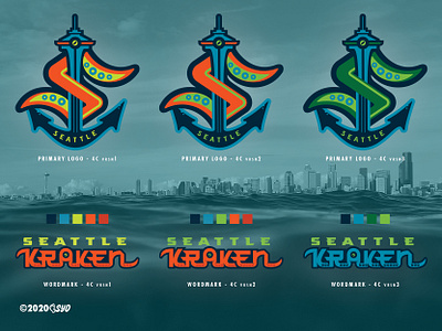 SEA Kraken - NHL 32 - logo(s) Concepts Comparisons alaska branding hockey identity logo nhl32 nhlseattle screamin yeti seattle seattlekraken